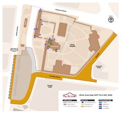 Map of Construction Work Near Alamo on Sept. 27