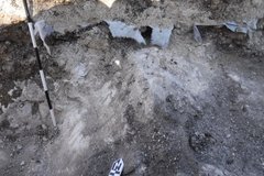 Dirt in excavation area