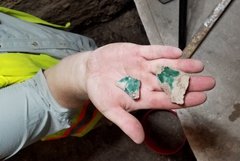Fragments of ceramics in the palm of a hand