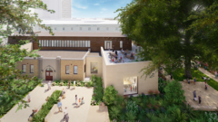 View of building with an outdoor terrace for entertaining