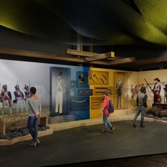 Rendering of Battle of the Alamo gallery in future museum