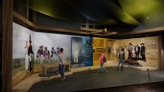 Rendering of Battle of the Alamo gallery in future museum