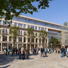 Rendering of exterior of Alamo Visitor Center and Museum