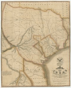 1830 Map of Texas with parts of Adjoining States