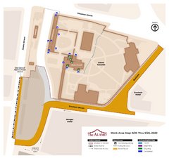 Map of Construction Work Near Alamo on Sept. 20