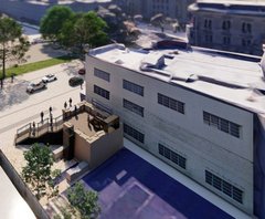 3D rendering of what the final cannon ramp exhibit will look like.