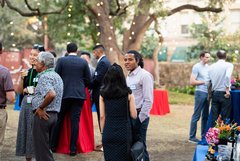 Guests enjoying an event in Alamo Gardens
