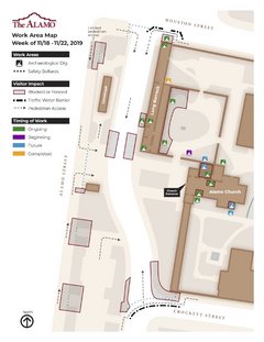 Map of Construction Work Near Alamo on November 18