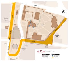 Map of construction near the Alamo for the week of July 12