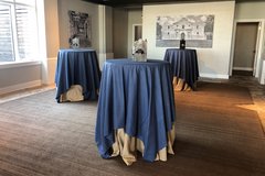 A room with decorated tables
