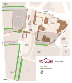 Map of Alamo area construction in January 2025