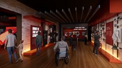 Interior view of museum gallery