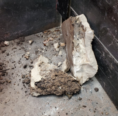 Construction debris found during excavations