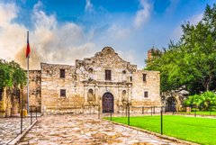 View of Alamo Church after the rain