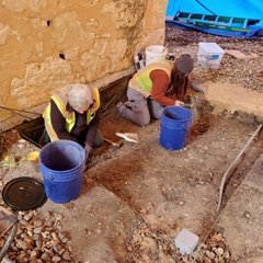 Excavations outside south transept of the Church