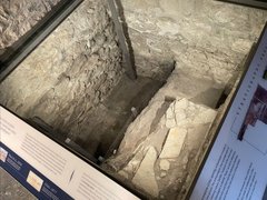 Top view of archaeology exhibit in the Long Barrack