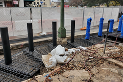 Bollard installation in Alamo Plaza