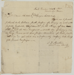 Letter on historic parchment paper handwritten by Stephen F. Austin