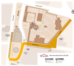 Map of Construction Work Near Alamo on March 15