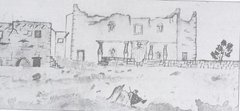 Sketch of the Alamo by Mary Ann Maverick, 1838, published in Rena Maverick Green, ed., Memoirs of Mary A. Maverick (San Antonio: Alamo Printing, 1921).