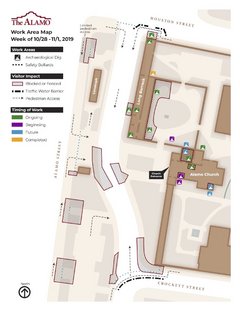 Map of Construction Work Near Alamo on October 28