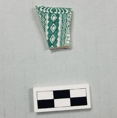Ceramic sherd with a green transfer print