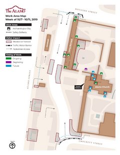 Map of Construction Work Near Alamo on October 7