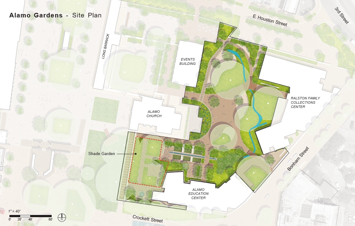 Map of Alamo Gardens and site plan