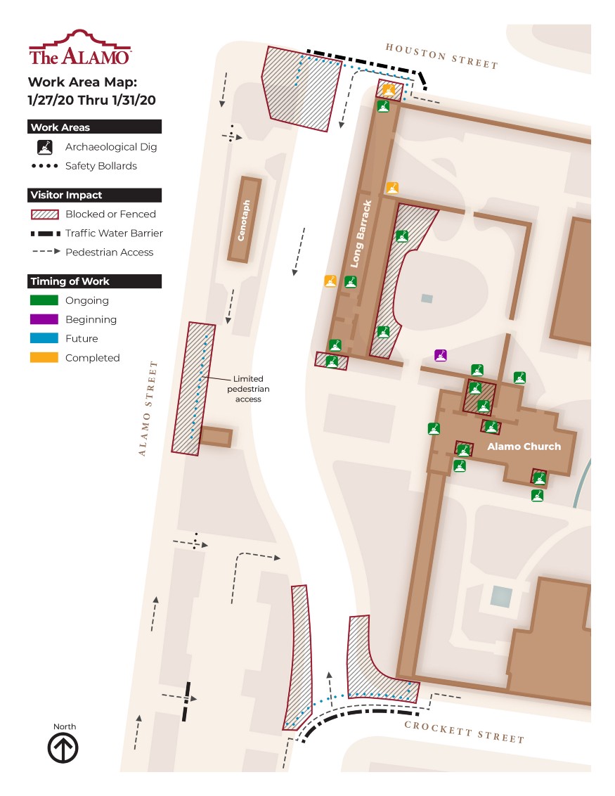Map of Construction Work Near Alamo on January 27