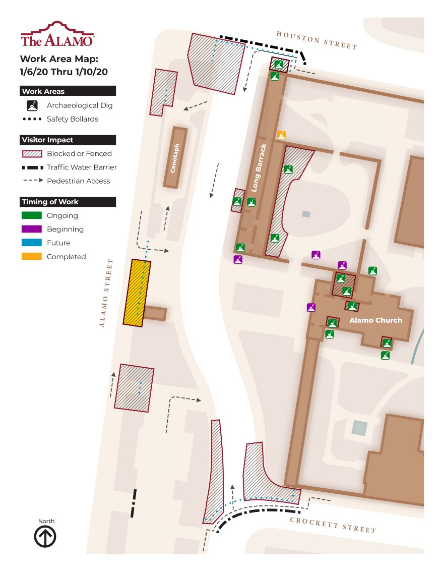 Map of Construction Work Near Alamo on January 6