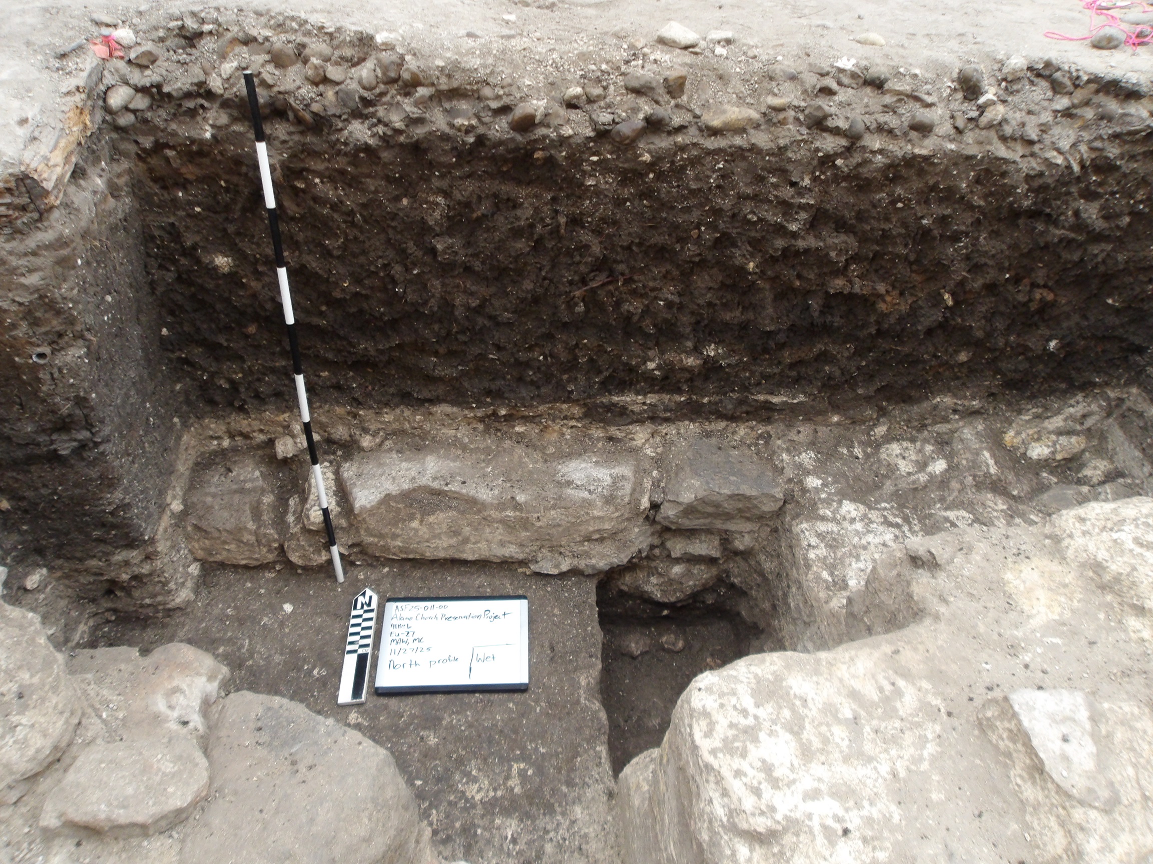 Excavation unit 100 cm below surface