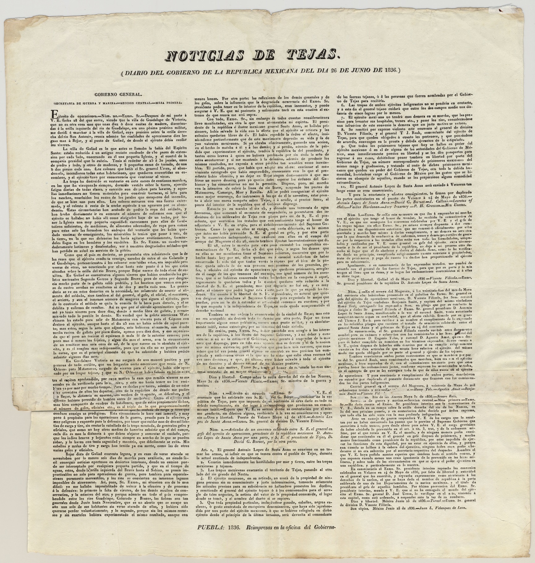 Typed notice on cream paper