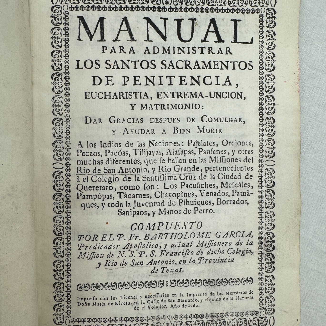 Manual document with black type on cream paper